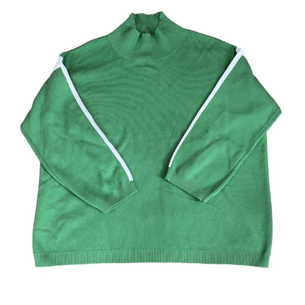 LA LIGNE Target Exclusive Green White Color Block Long Sleeve Sweater 3X 3XL